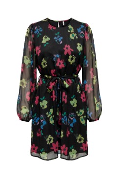 Rochie Dama Jacqueline De Yong Rosa L/s Belt Black/Bright Rose